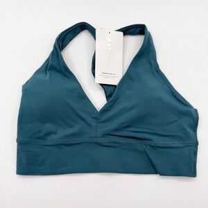 Athleta Serenity Bra A-C Teal Blue VitaFree Light Impact Sports Bra S 798305-00